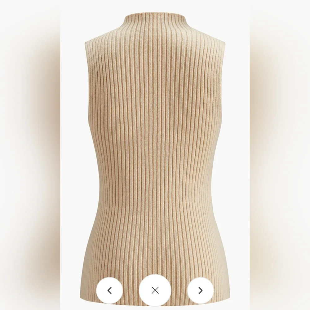 Commense Beige Ribbed Tank Top - Picture 3 of 6